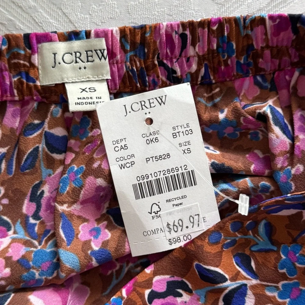 J.Crew Slip Skirt in Warm Chicory Pressed Dahlia NWT